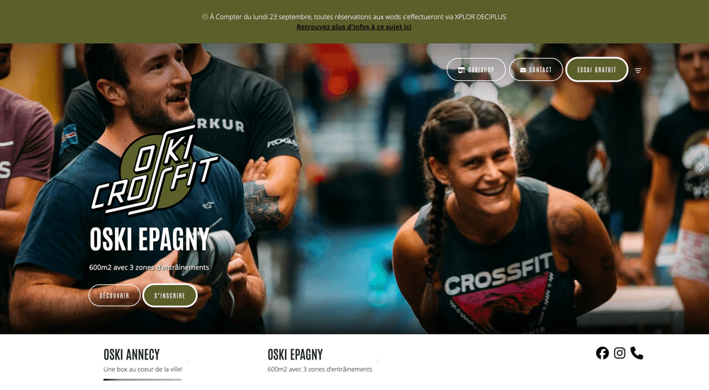 Oski Crossfit project screenshot