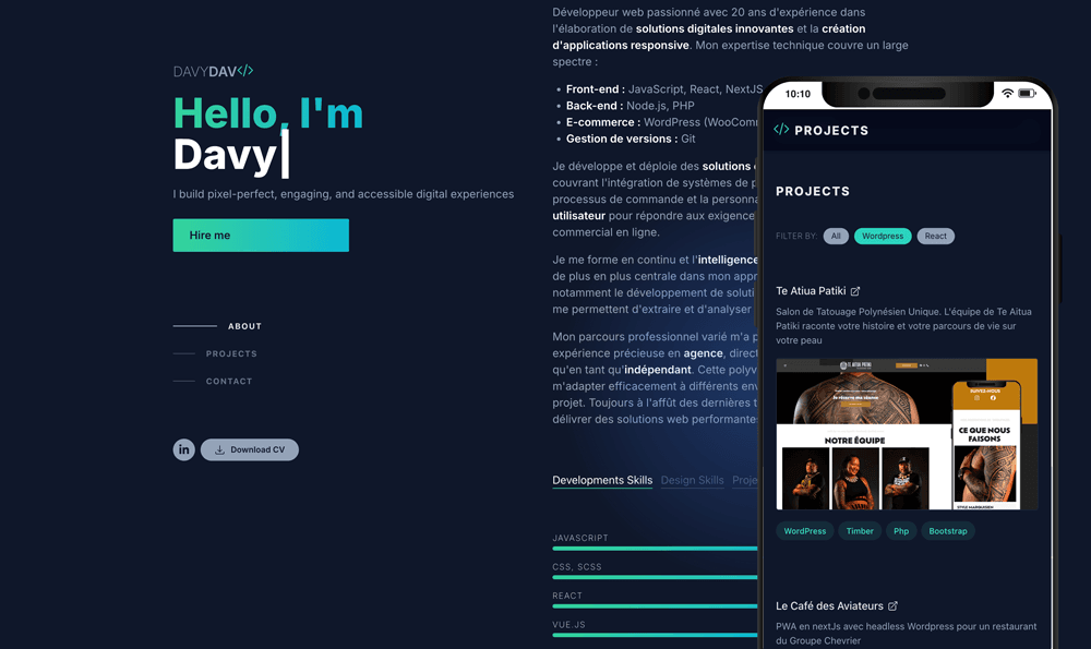 React Porfolio Website project screenshot